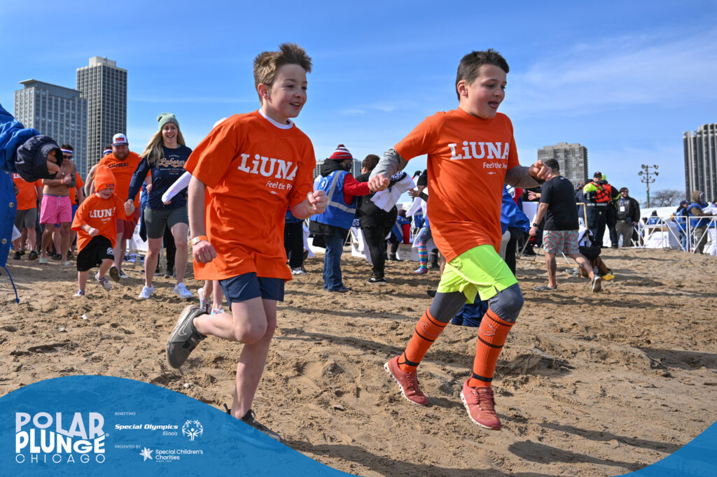 Chicago, IL - Sunday, March 02, 2025: Polar Plunge Chicago for Special Olympics Illinois presented by Special Children’s Charities at North Avenue Beach. Photographer: Daniel Bartel